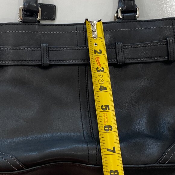 Coach F08A70 Hampton Leather Black Handbag Shoulder Bag Purse - Picture 5 of 8